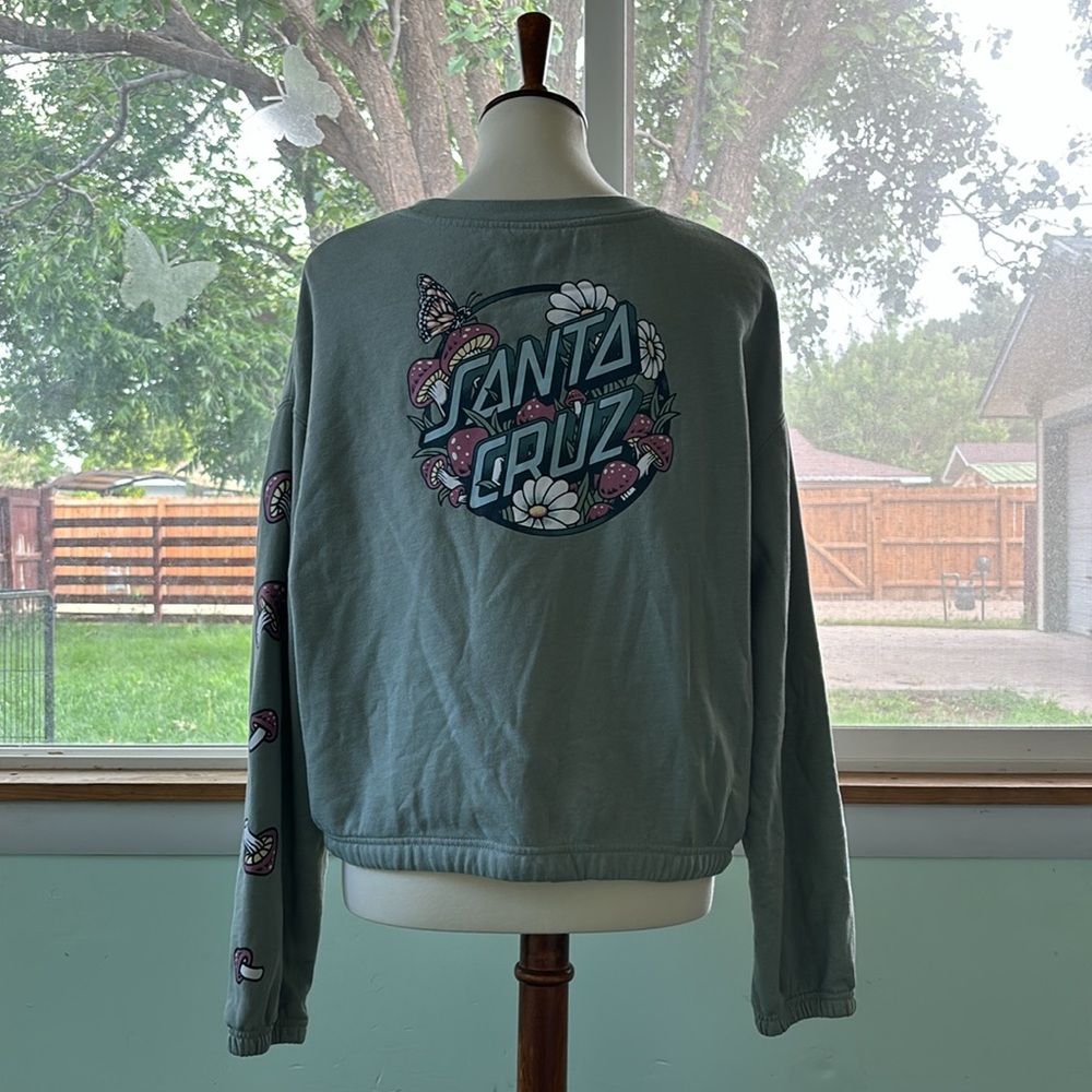 SANTA CRUZ SKATEBOARDS THE ORIGINAL FLORAL BUTTERFLY MUSHROOM SWEATER